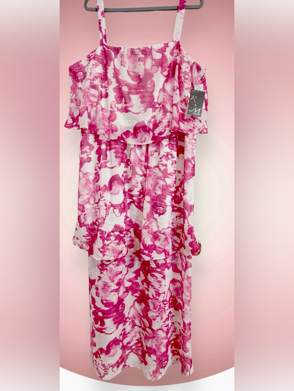 Floral Pink Tiered Ruffle Sundress